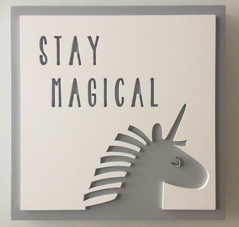 Stay Magical Unicorn Blocks - With Wood Cut Out