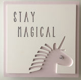 Stay Magical Unicorn Blocks - With Wood Cut Out