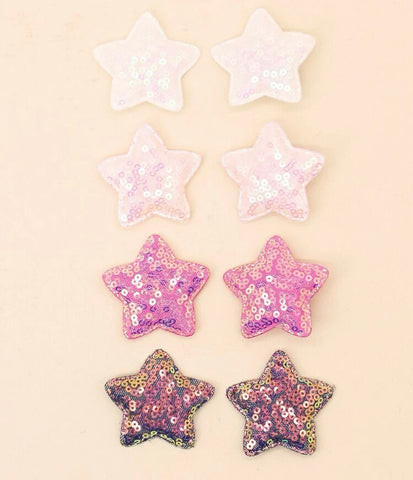 Glitter Star Hair Clips