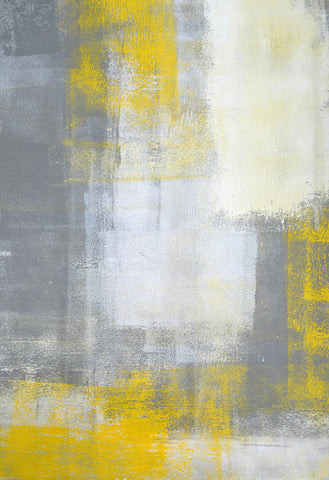 Abstract Grey & Yellow Wallcovering